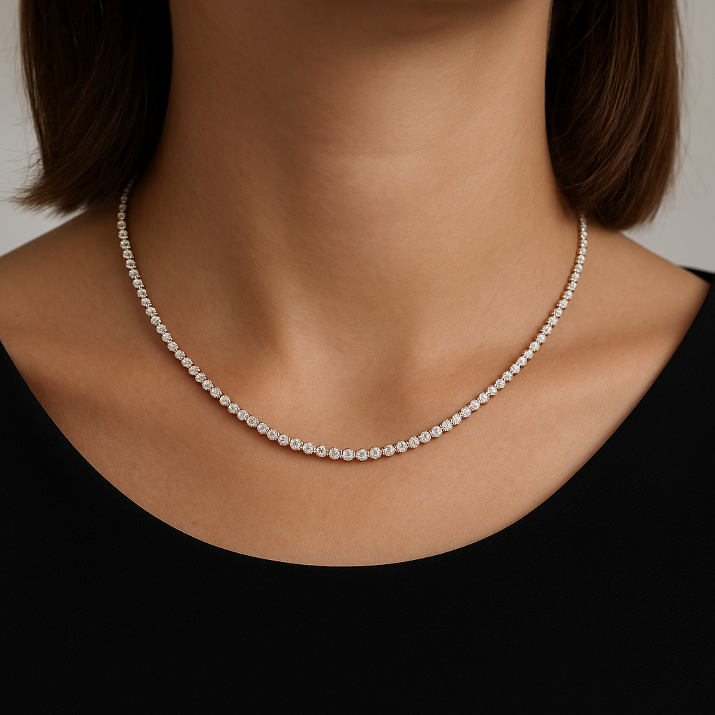 Diamond tennis necklace