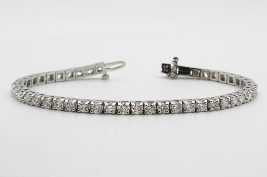 tennis bracelet de diamantes en oro de 18k