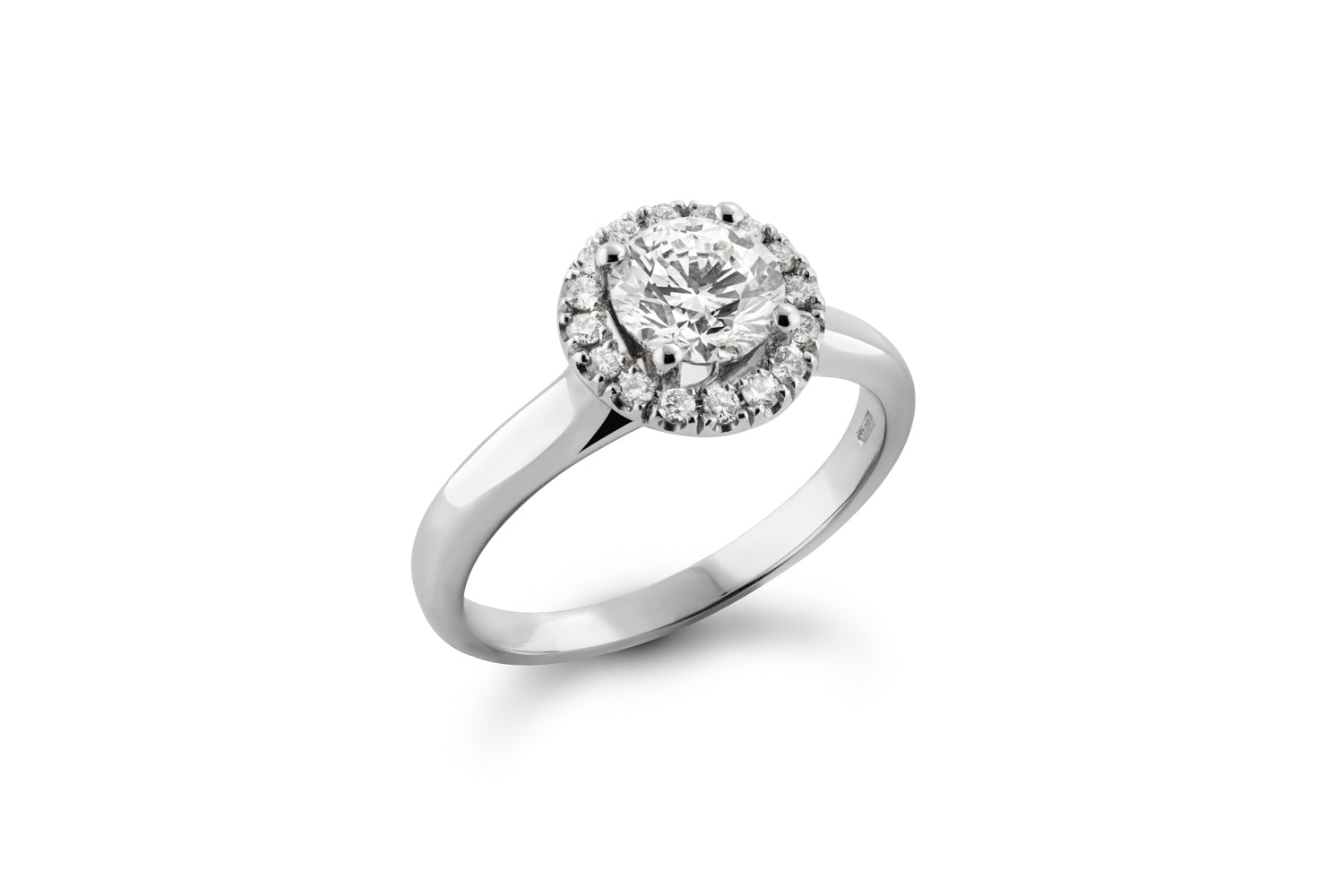 Anillo de Compromiso de diamantes en oro blanco