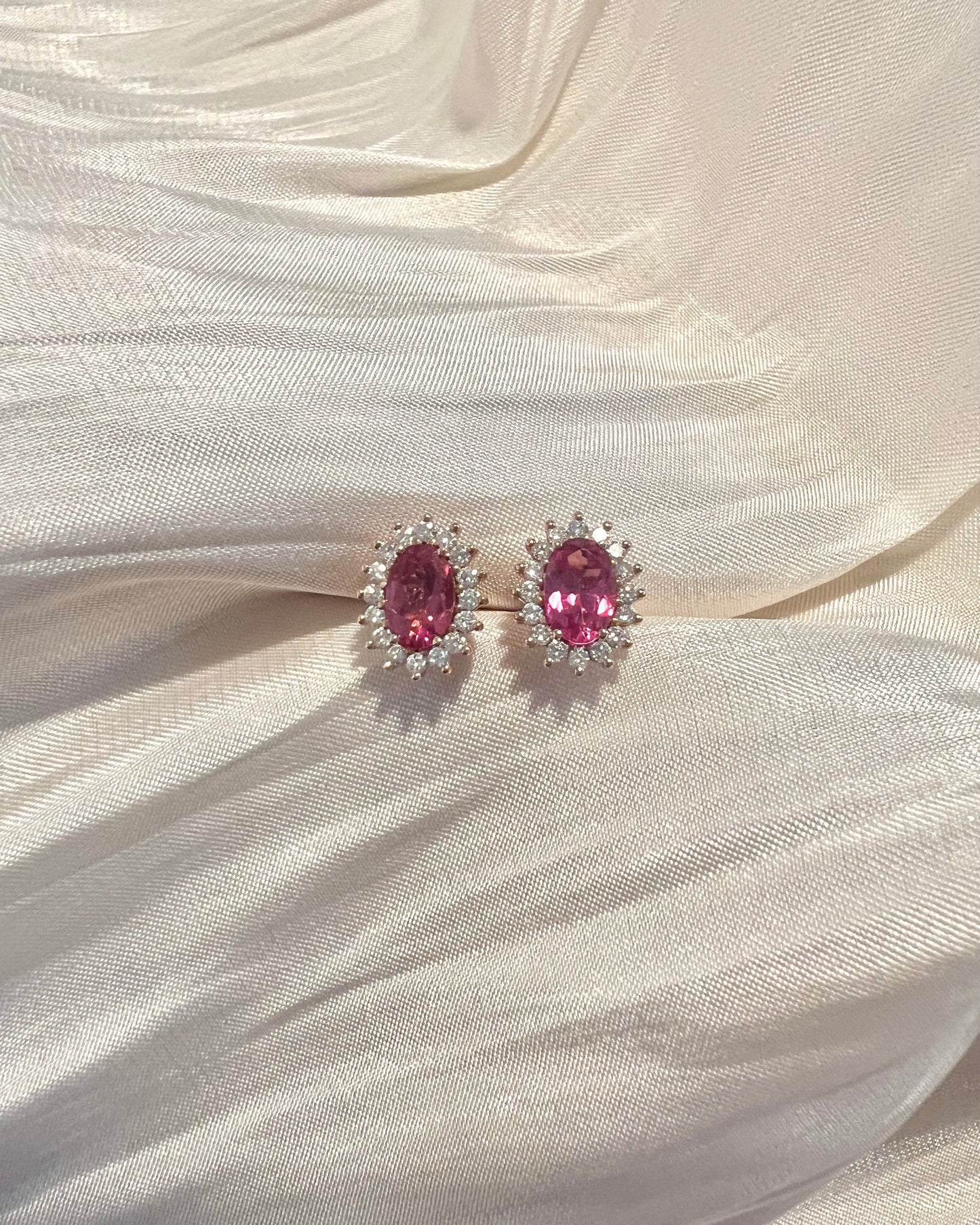 Pendientes Iris Studs Turmalina rosa Luara