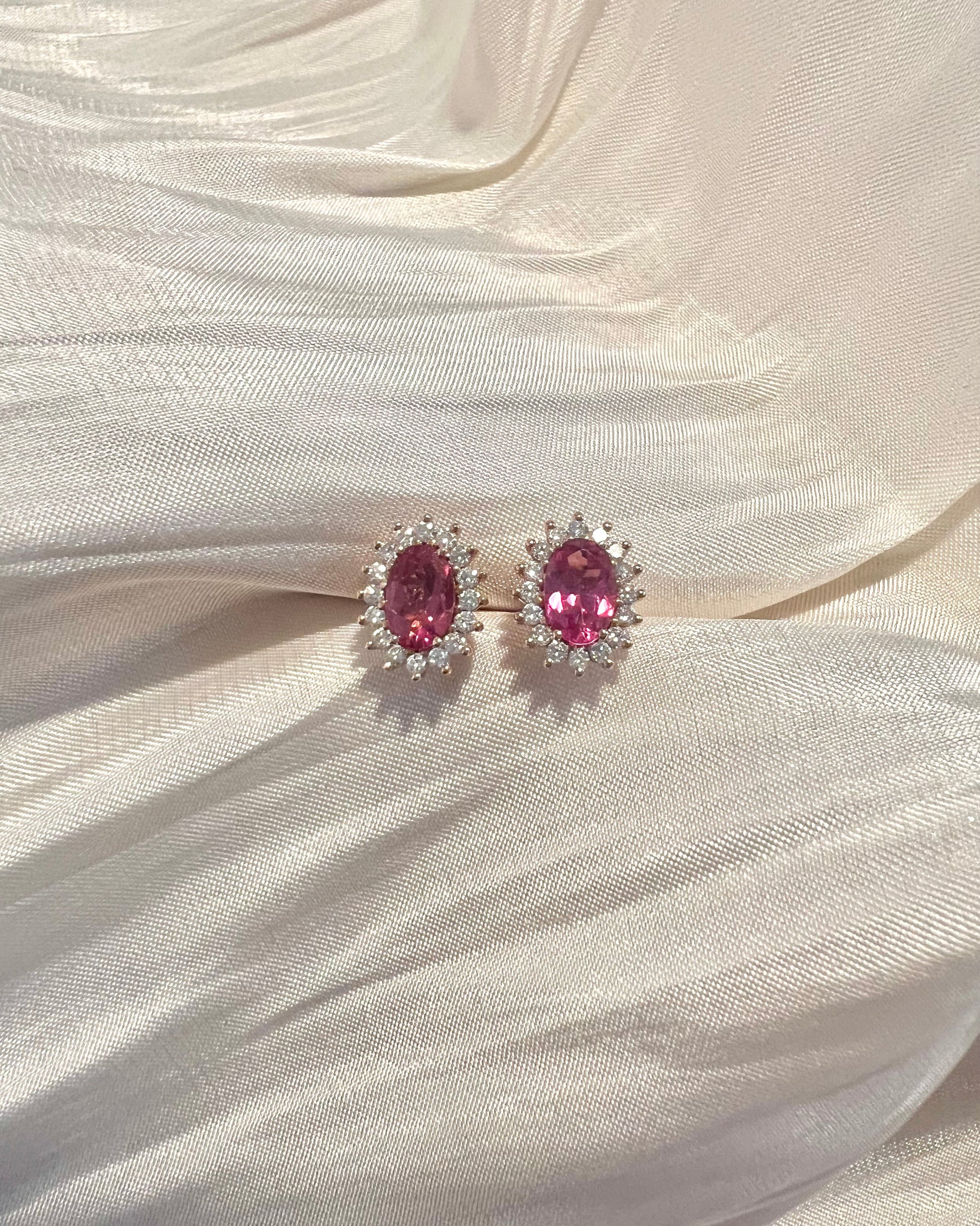 Pendientes Iris Studs Turmalina rosa Luara