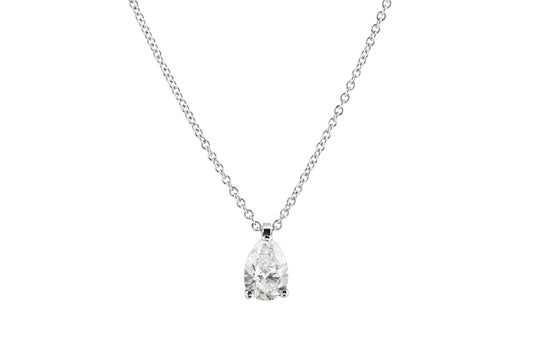 Collar Colgante Gota Pera Pear Shape Diamond Diamante 