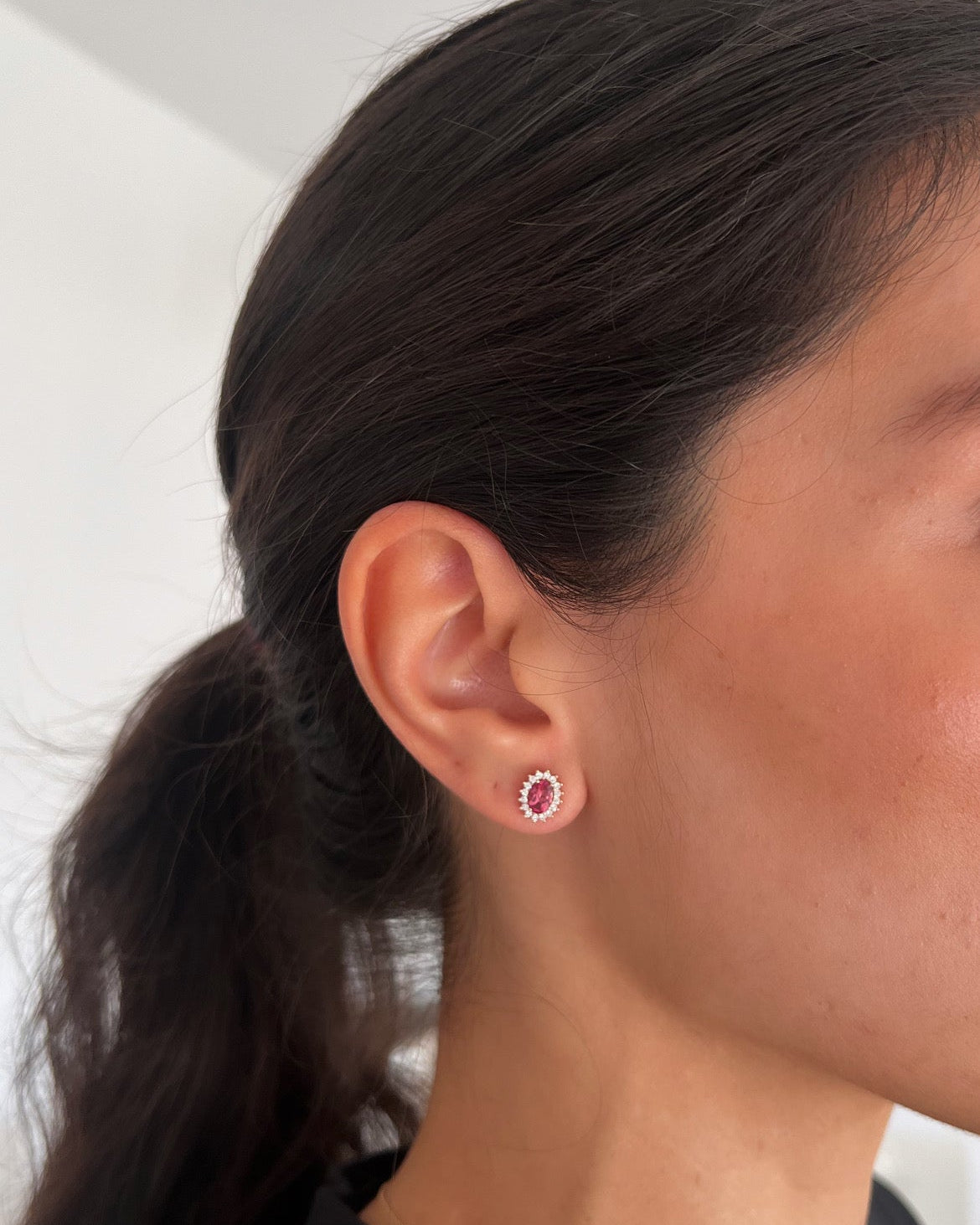 Pendientes Iris Studs Turmalina Rosa Luara