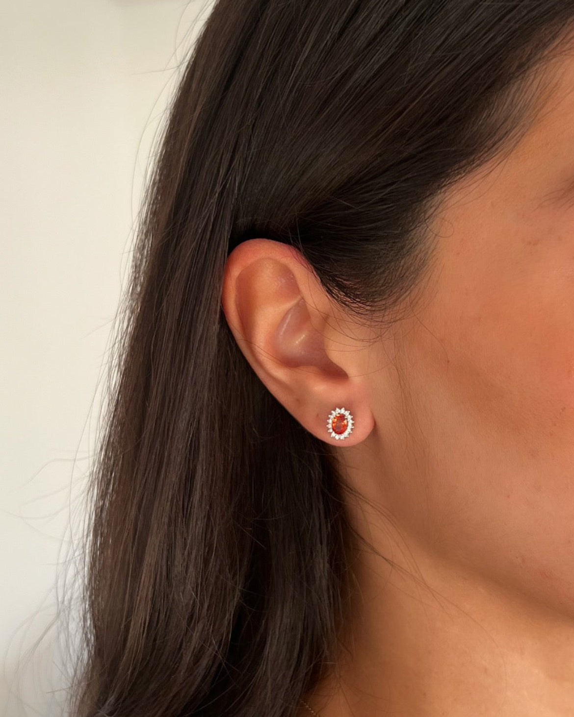 Pendientes Iris Studs Zafiro Naranja Luara