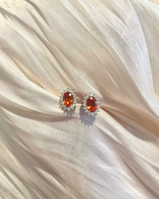 Pendientes Iris Studs Zafiro Naranja Luara